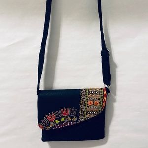 NEW Black with African print cross body bag